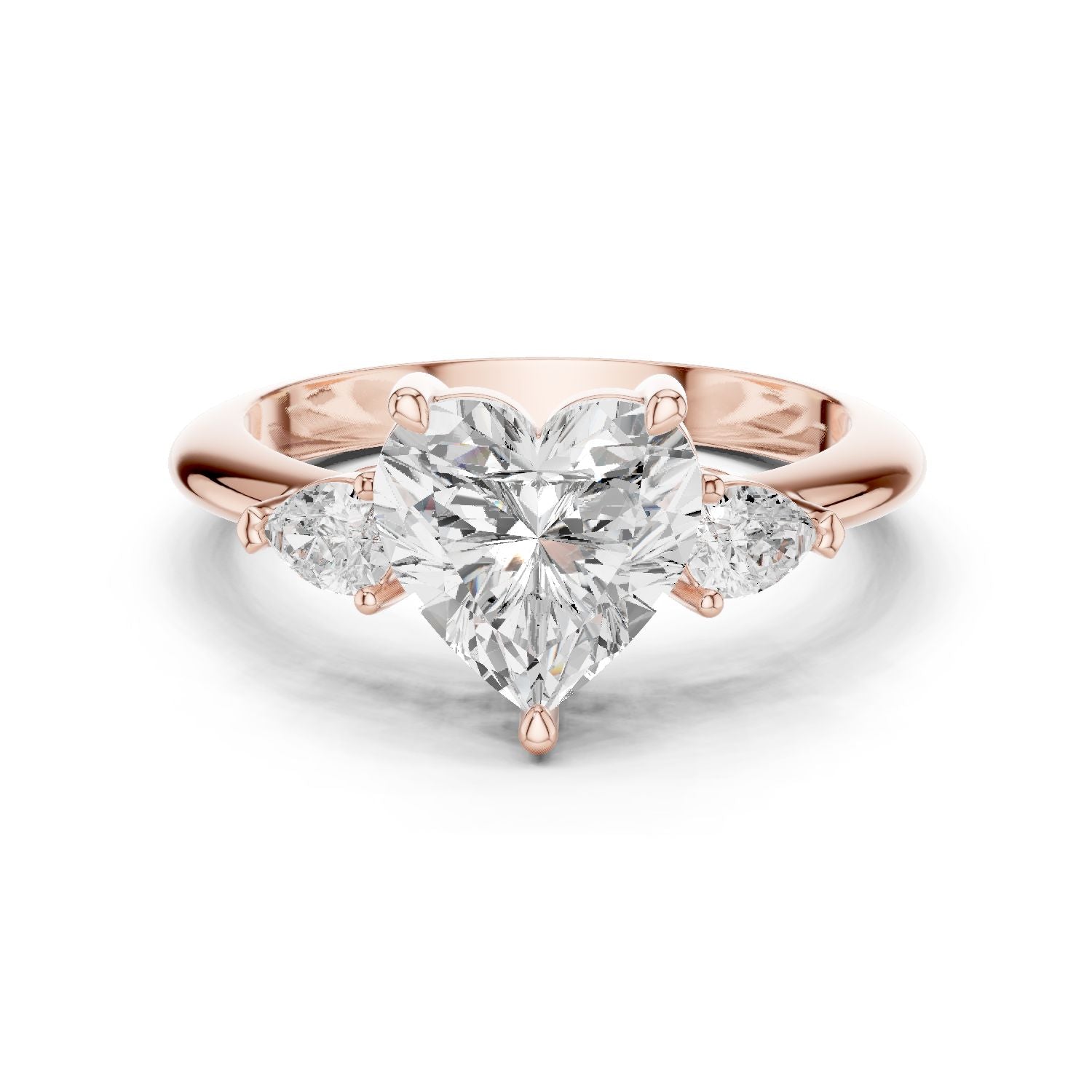 Heart Lab Grown Diamond Three-Stone Engagement Ring