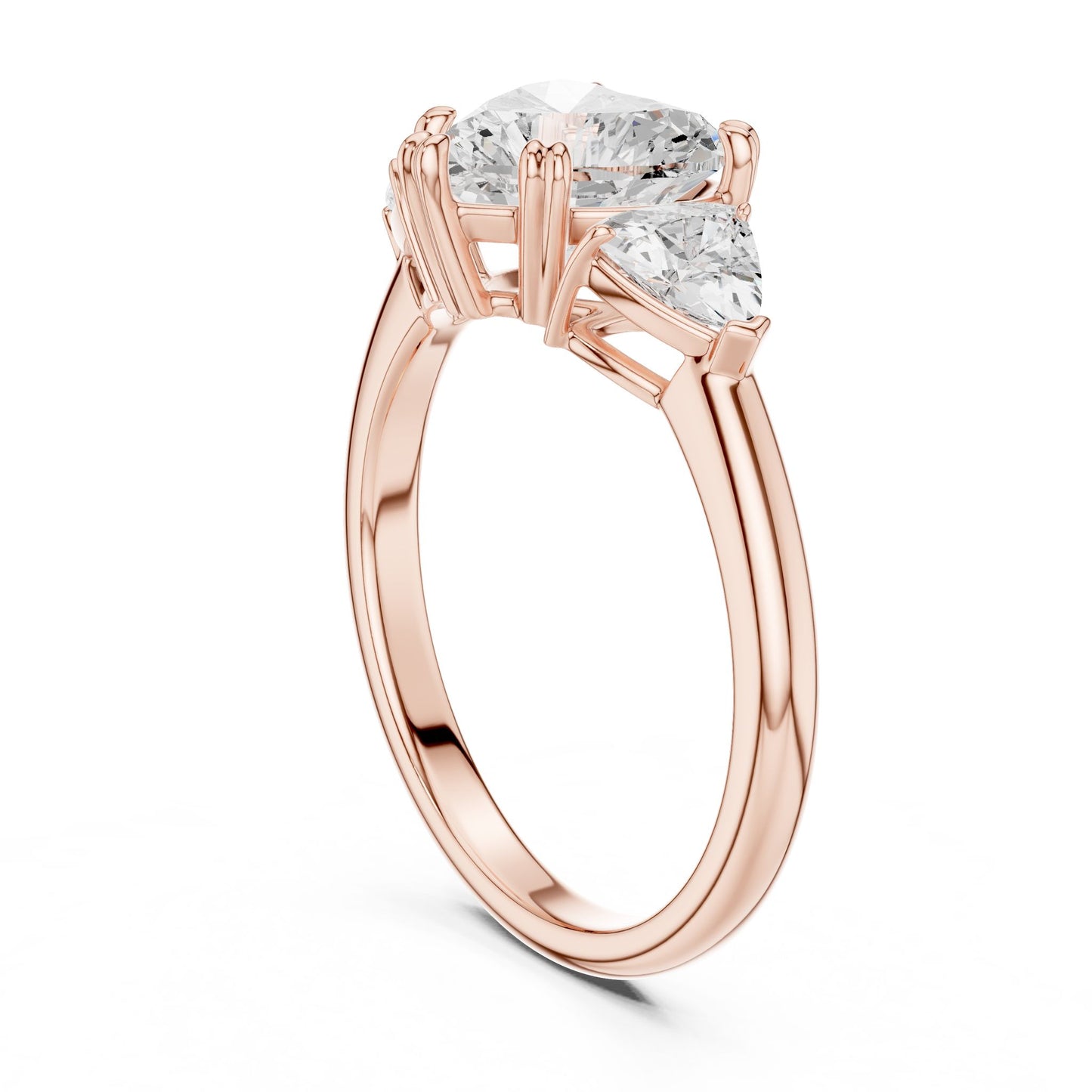 Heart Lab Grown Diamond Three-Stone Engagement Ring