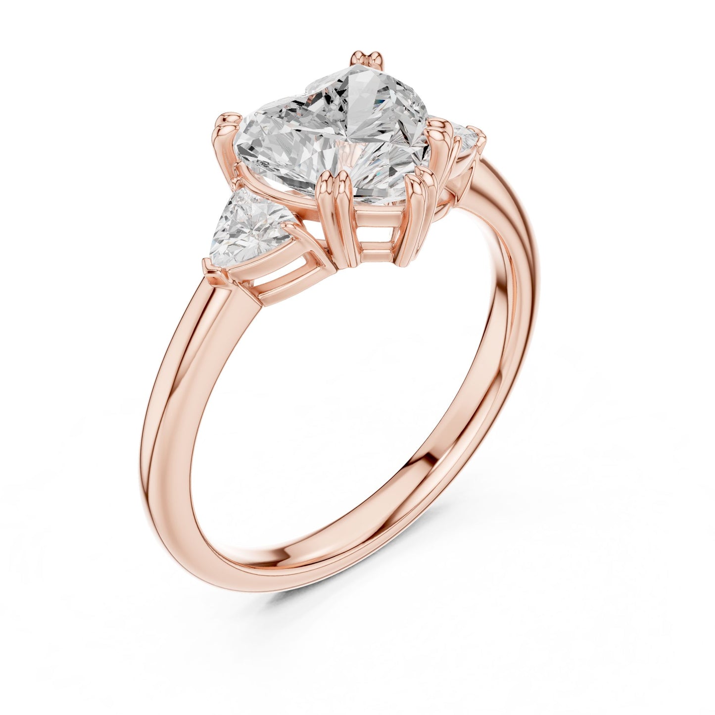 Heart Lab Grown Diamond Three-Stone Engagement Ring