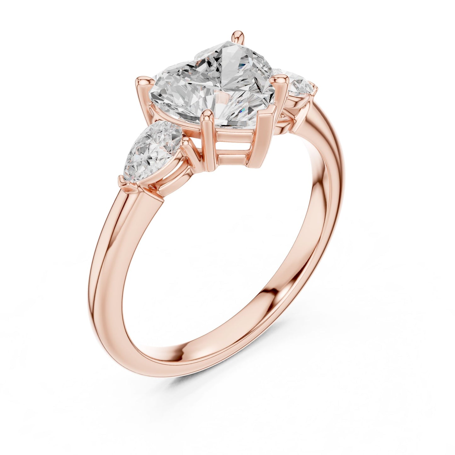 Heart Lab Grown Diamond Three-Stone Engagement Ring