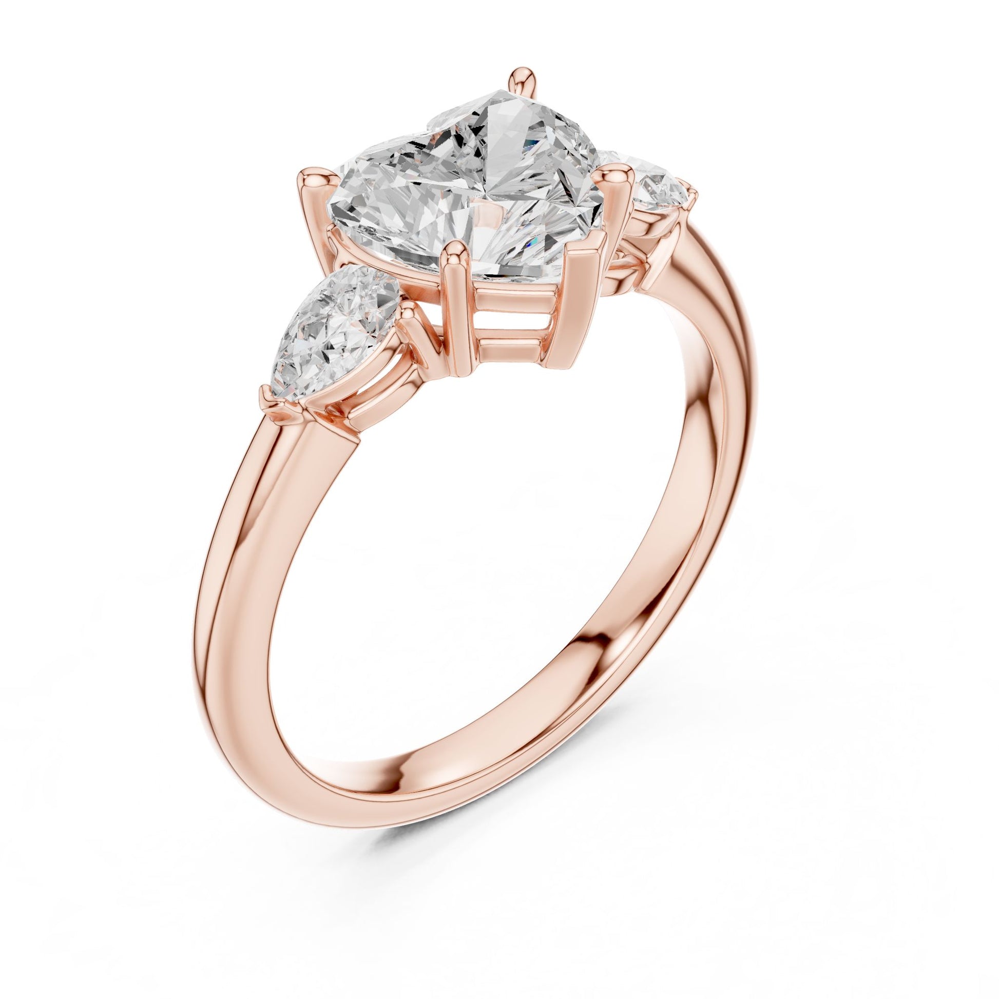 Heart Lab Grown Diamond Three-Stone Engagement Ring