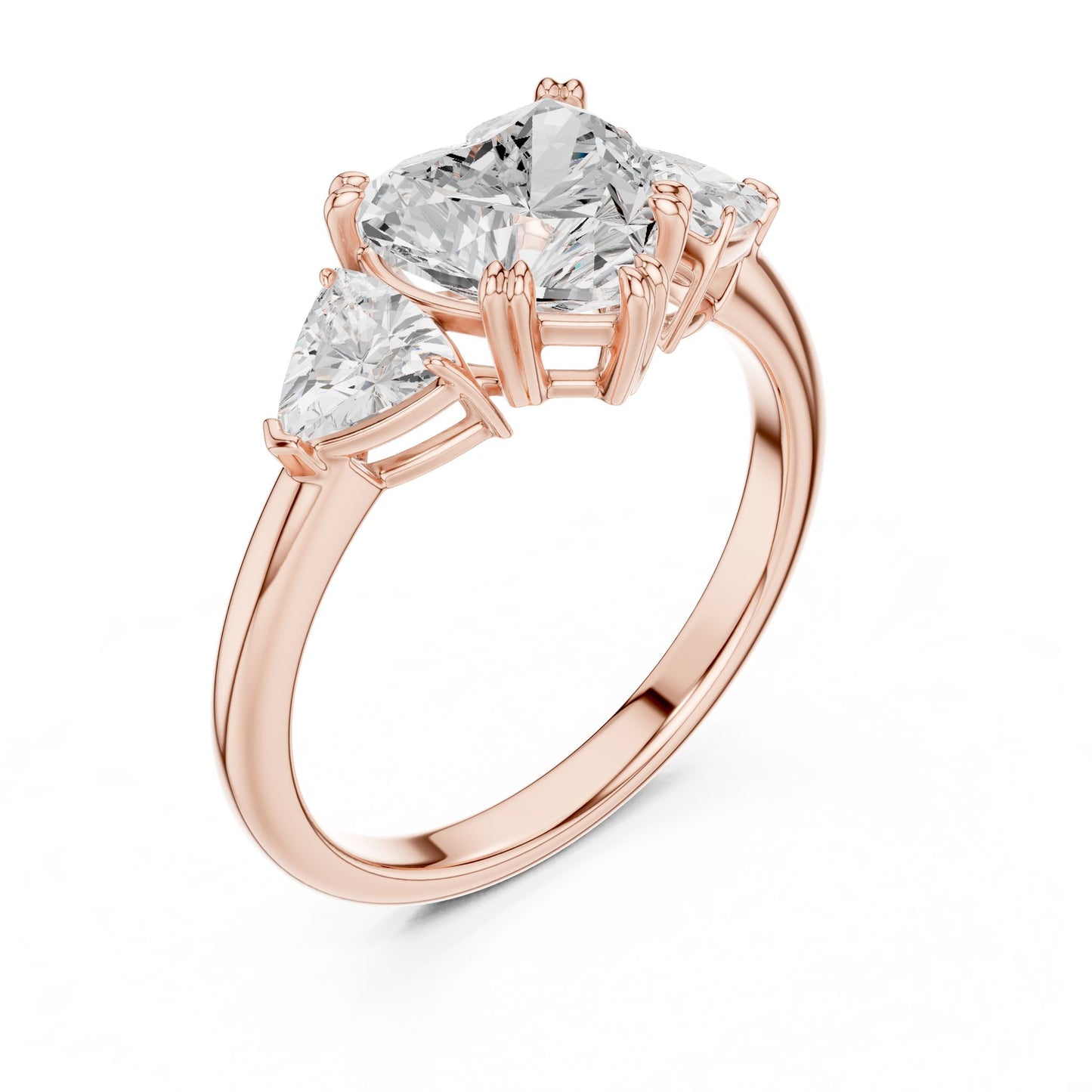 Heart Lab Grown Diamond Three-Stone Engagement Ring