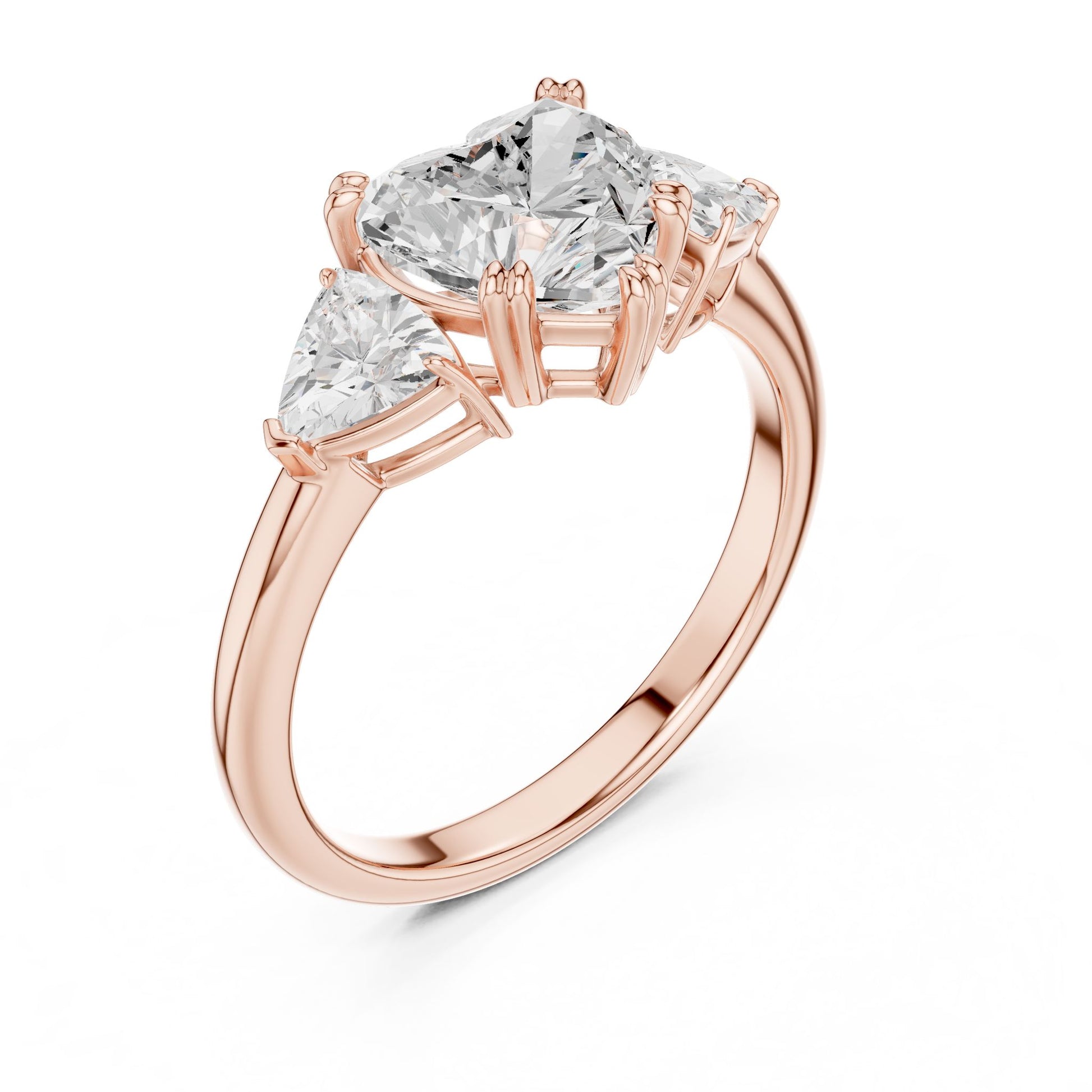 Heart Lab Grown Diamond Three-Stone Engagement Ring
