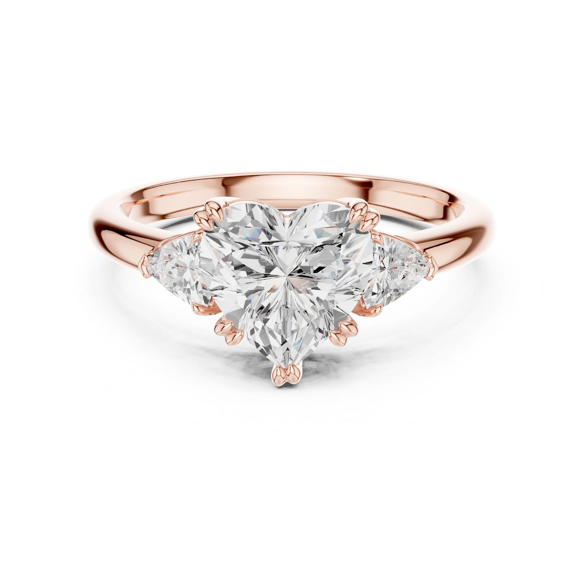 Heart Lab Grown Diamond Three-Stone Engagement Ring