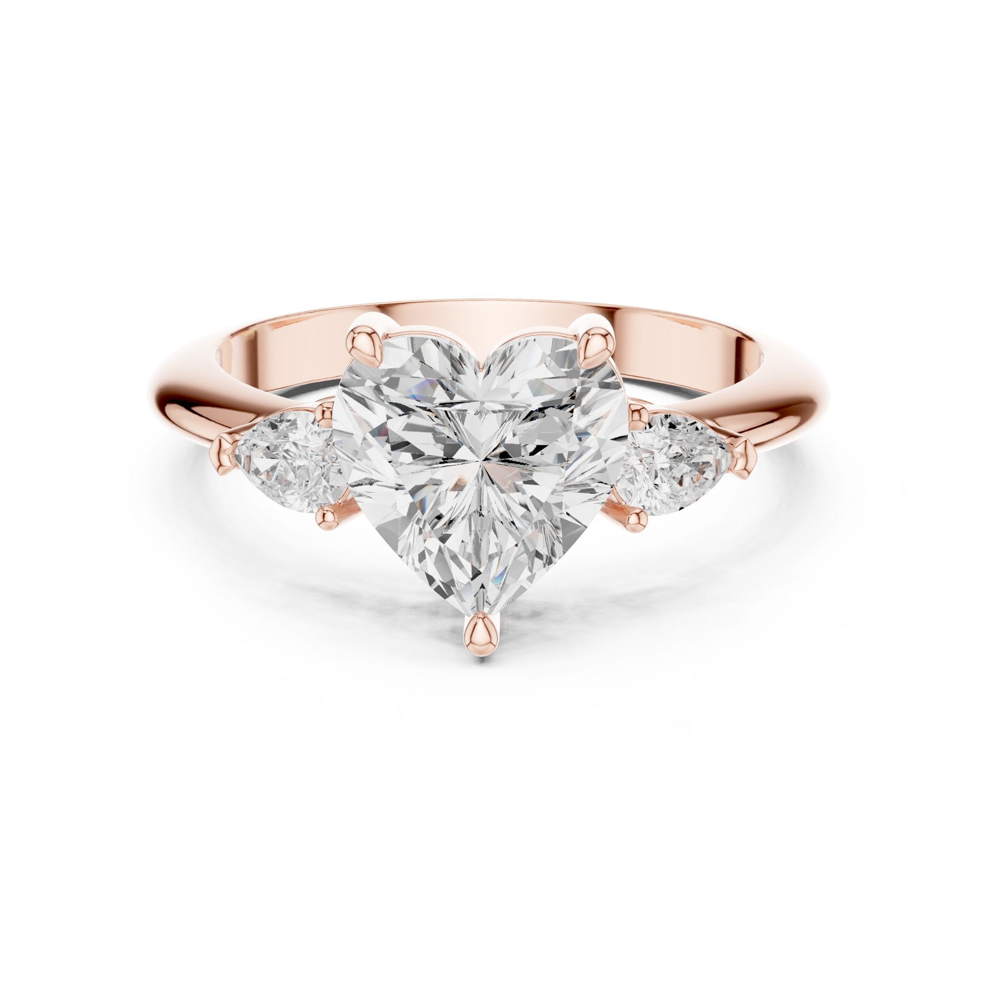 Heart Lab Grown Diamond Three-Stone Engagement Ring