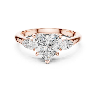 Heart Lab Grown Diamond Three-Stone Engagement Ring
