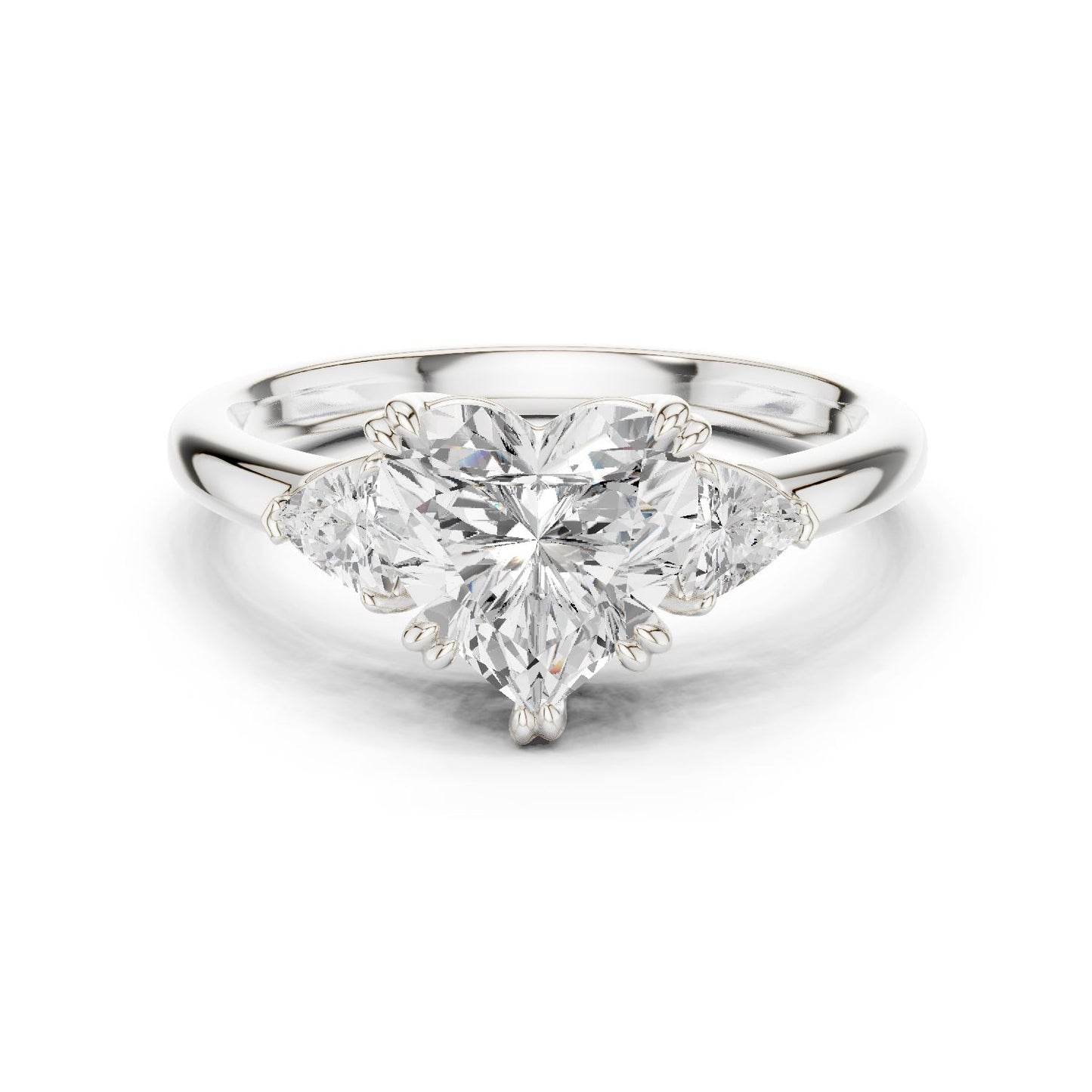 Heart Lab Grown Diamond Three-Stone Engagement Ring
