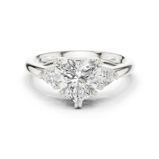 Heart Lab Grown Diamond Three-Stone Engagement Ring