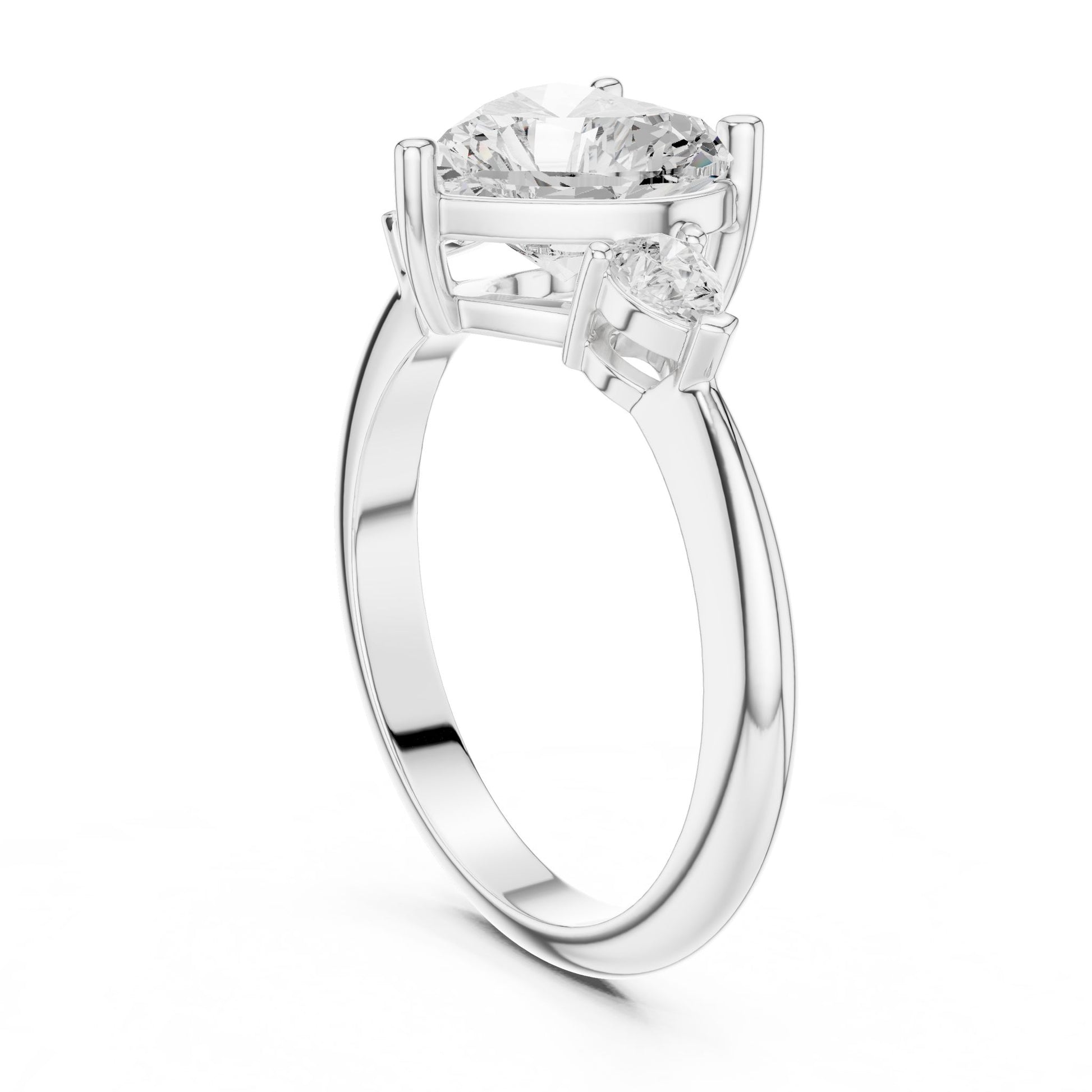 Heart Lab Grown Diamond Three-Stone Engagement Ring