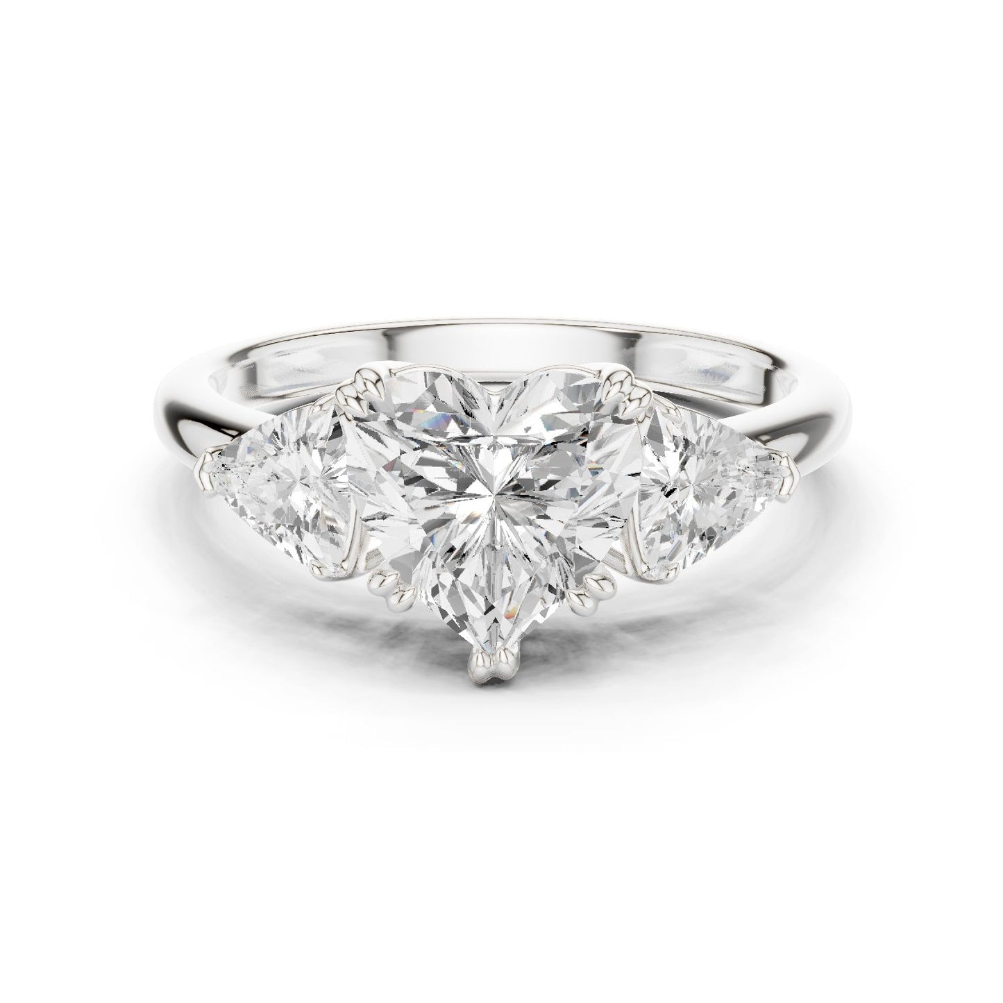 Heart Lab Grown Diamond Three-Stone Engagement Ring