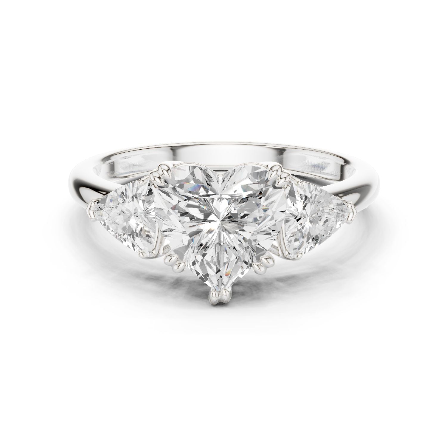 Heart Lab Grown Diamond Three-Stone Engagement Ring