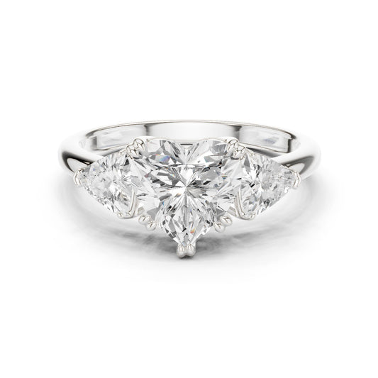 Heart Lab Grown Diamond Three-Stone Engagement Ring