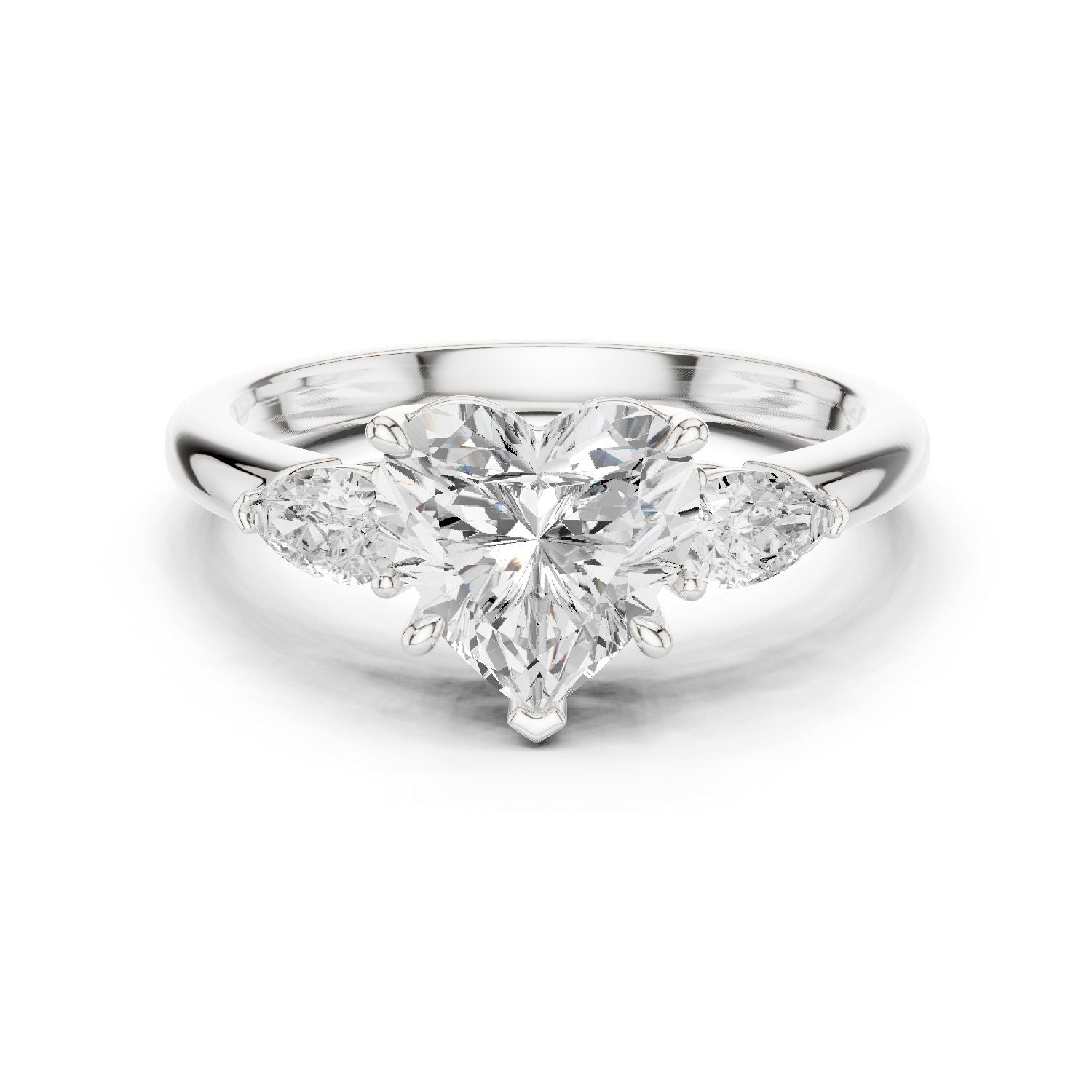 Heart Lab Grown Diamond Three-Stone Engagement Ring