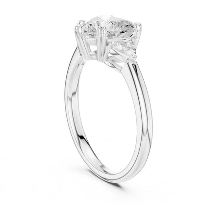 Heart Lab Grown Diamond Three-Stone Engagement Ring