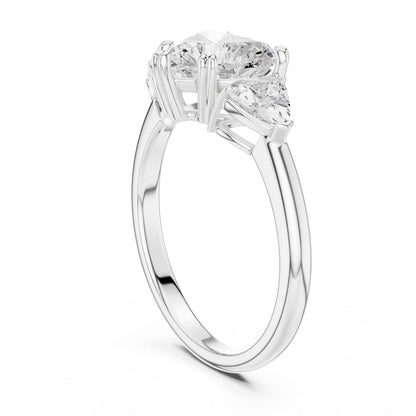 Heart Lab Grown Diamond Three-Stone Engagement Ring
