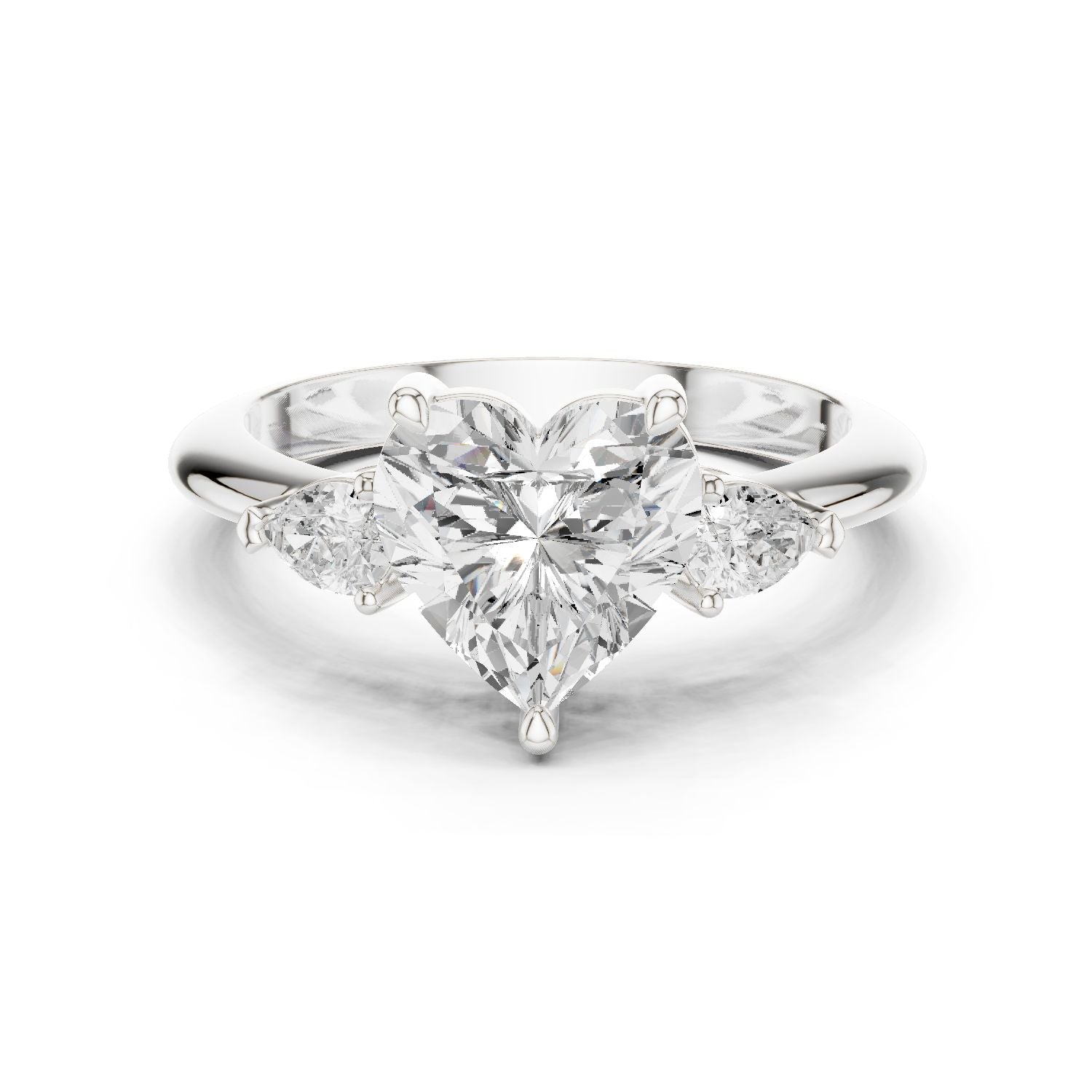 Heart Lab Grown Diamond Three-Stone Engagement Ring