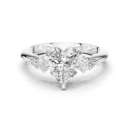 Heart Lab Grown Diamond Three-Stone Engagement Ring