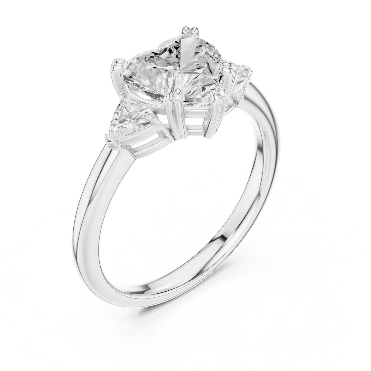 Heart Lab Grown Diamond Three-Stone Engagement Ring