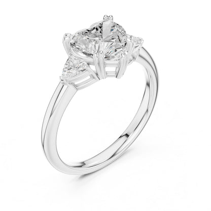 Heart Lab Grown Diamond Three-Stone Engagement Ring