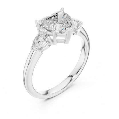 Heart Lab Grown Diamond Three-Stone Engagement Ring