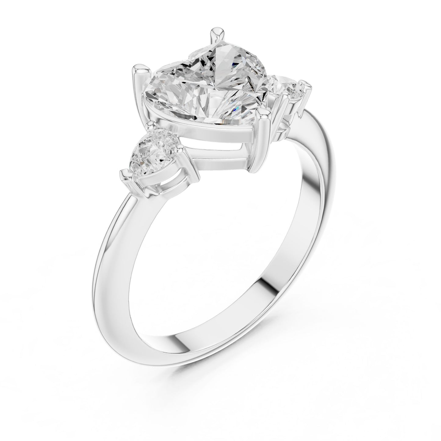 Heart Lab Grown Diamond Three-Stone Engagement Ring