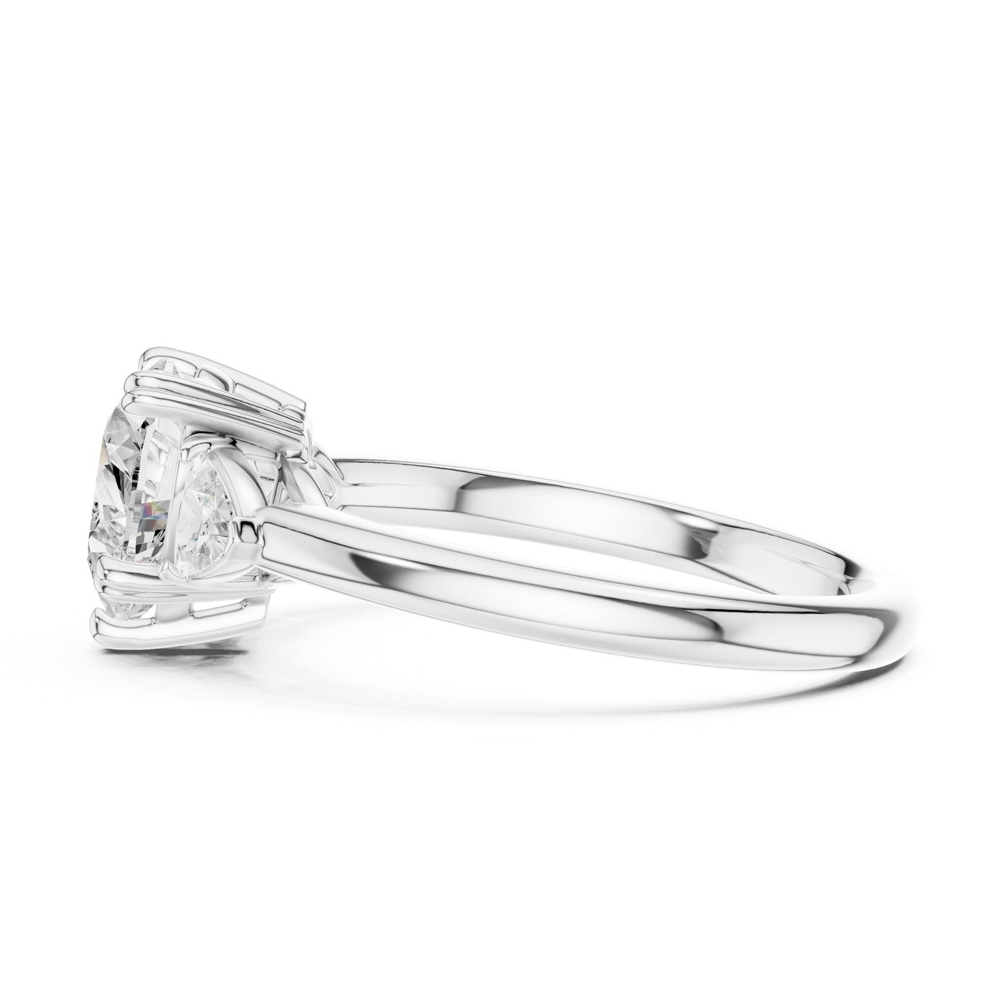 Heart Lab Grown Diamond Three-Stone Engagement Ring