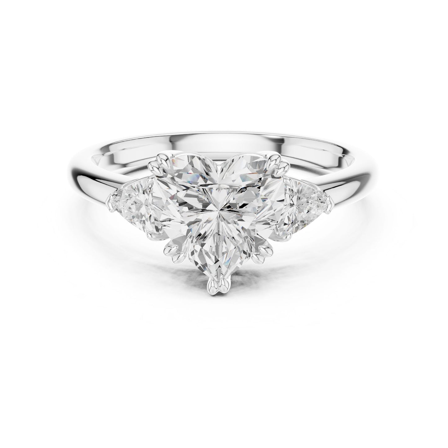 Heart Lab Grown Diamond Three-Stone Engagement Ring