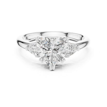 Heart Lab Grown Diamond Three-Stone Engagement Ring