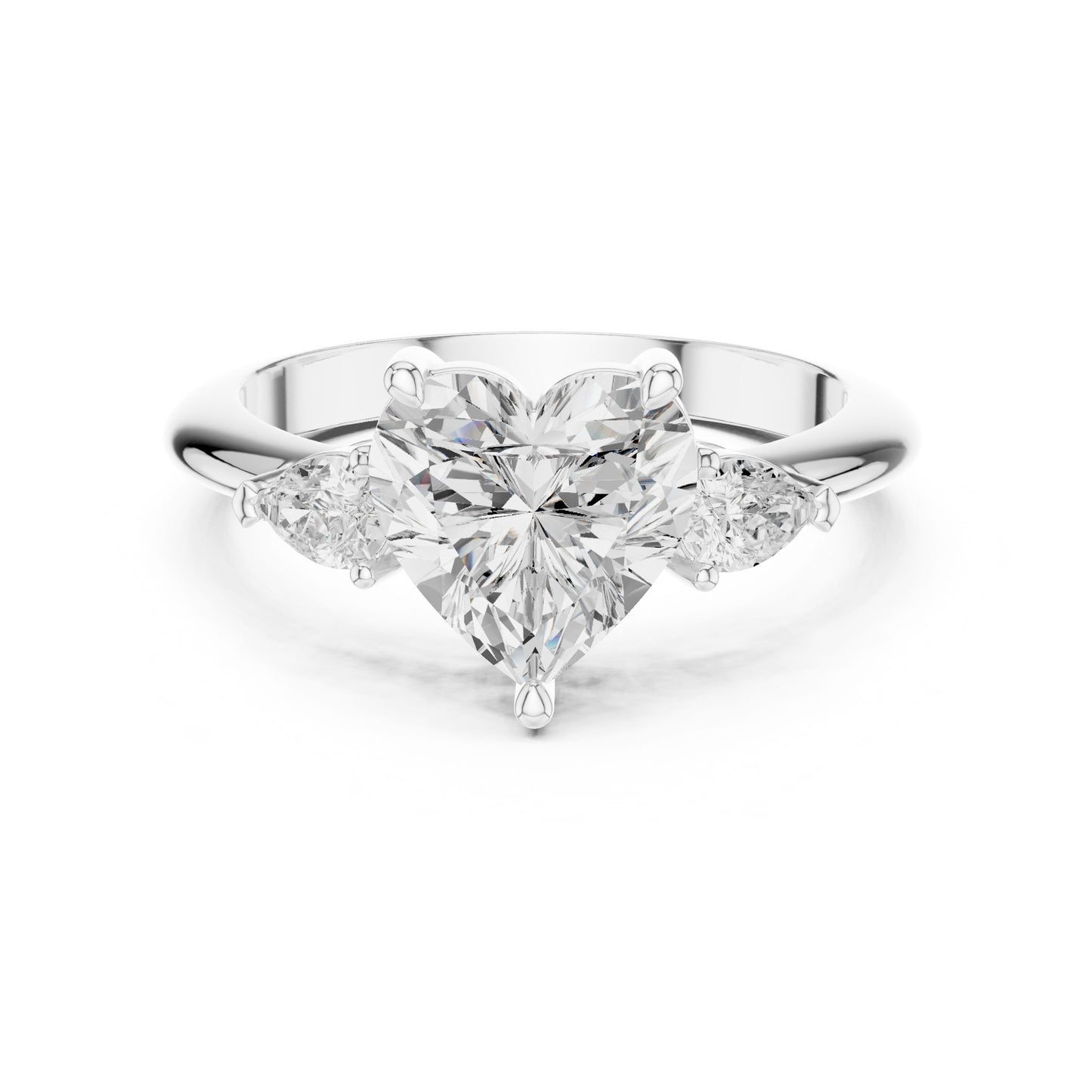 Heart Lab Grown Diamond Three-Stone Engagement Ring