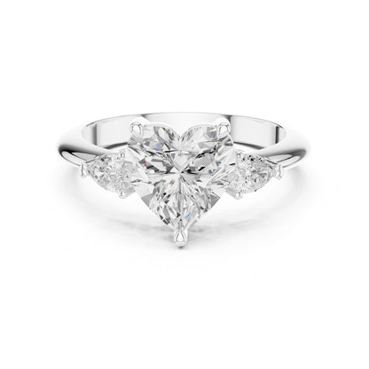 Heart Lab Grown Diamond Three-Stone Engagement Ring