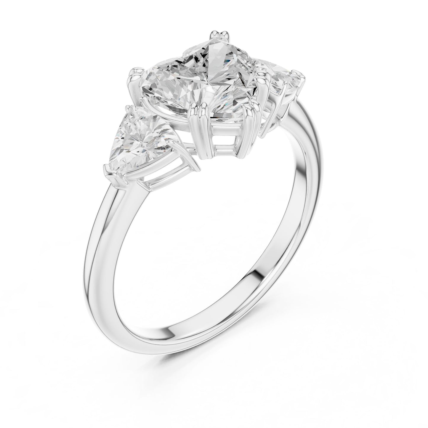 Heart Lab Grown Diamond Three-Stone Engagement Ring