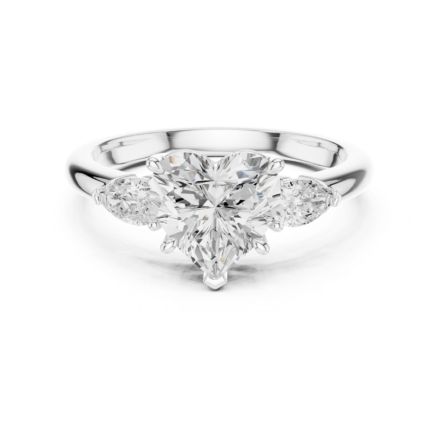 Heart Lab Grown Diamond Three-Stone Engagement Ring