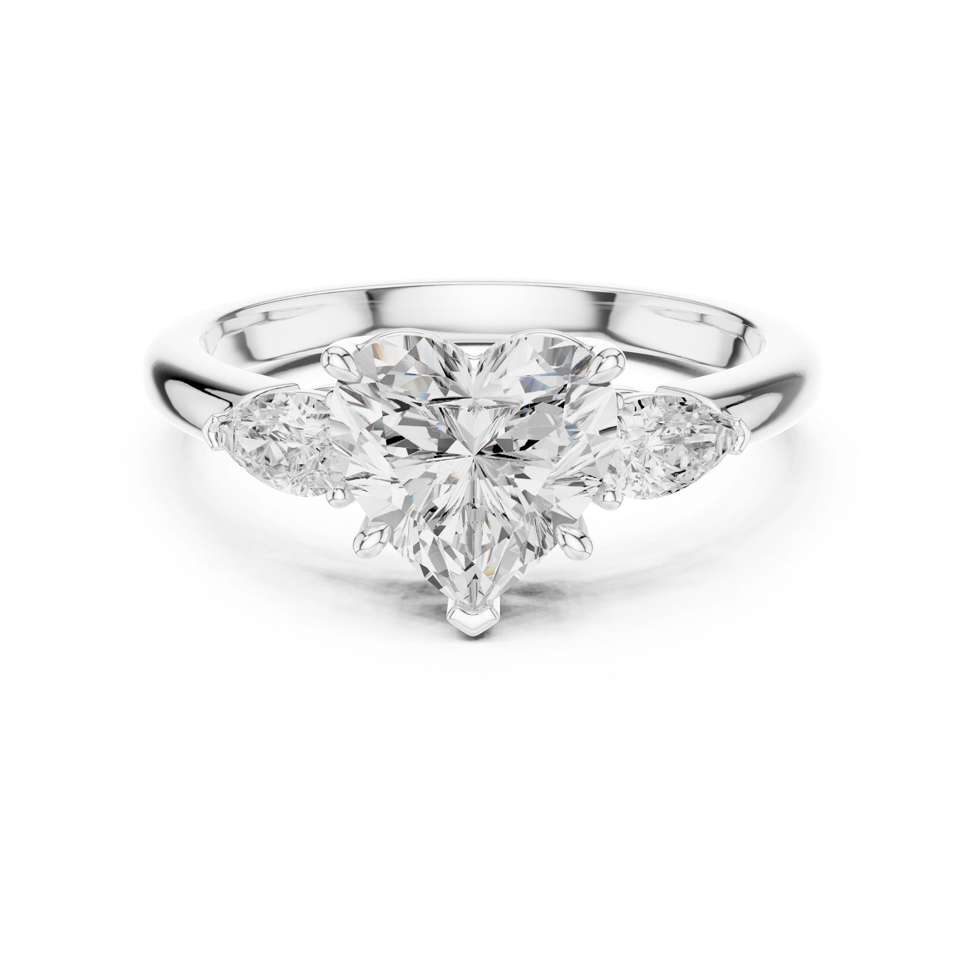 Heart Lab Grown Diamond Three-Stone Engagement Ring
