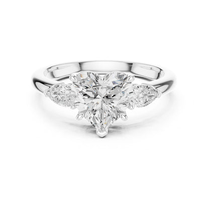 Heart Lab Grown Diamond Three-Stone Engagement Ring
