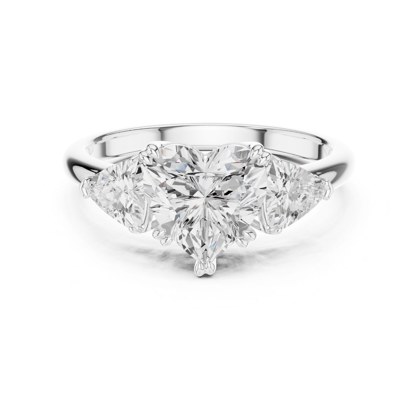 Heart Lab Grown Diamond Three-Stone Engagement Ring