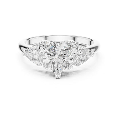 Heart Lab Grown Diamond Three-Stone Engagement Ring