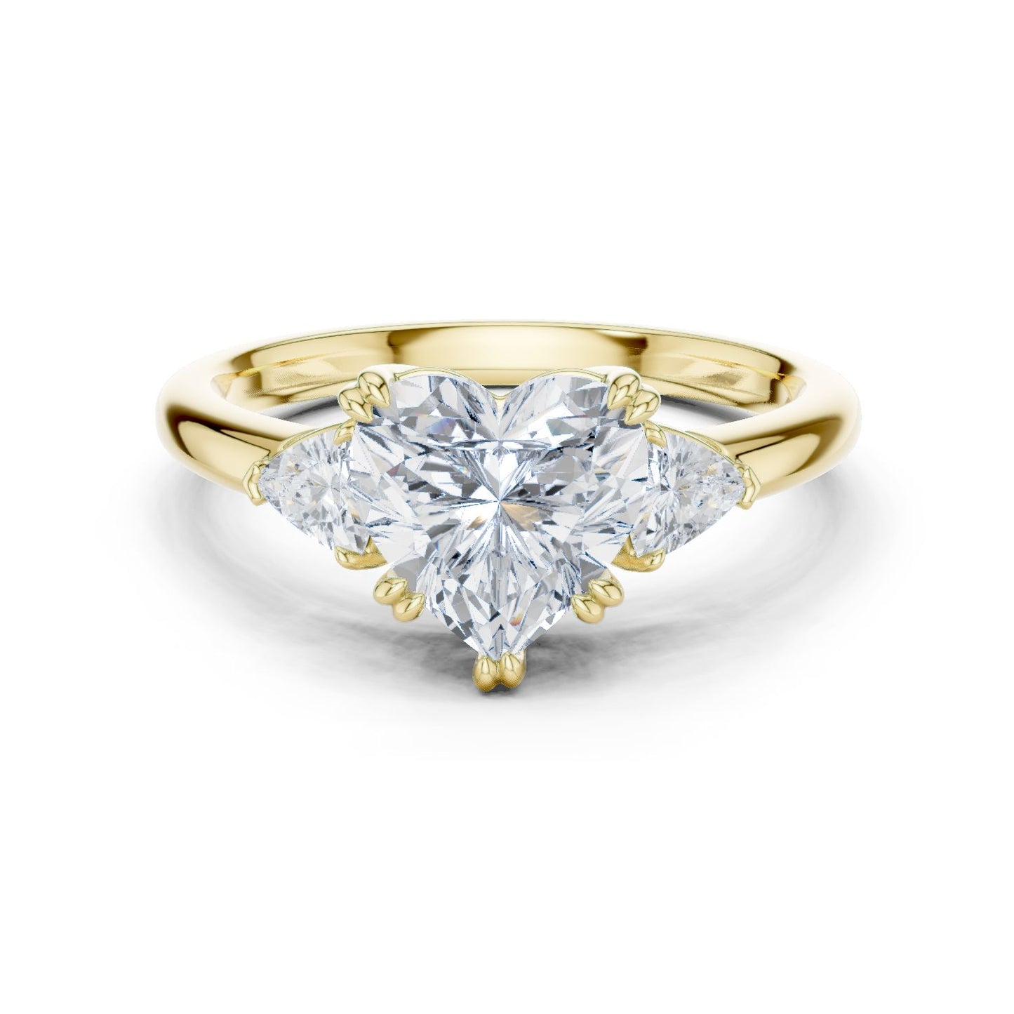 Heart Lab Grown Diamond Three-Stone Engagement Ring