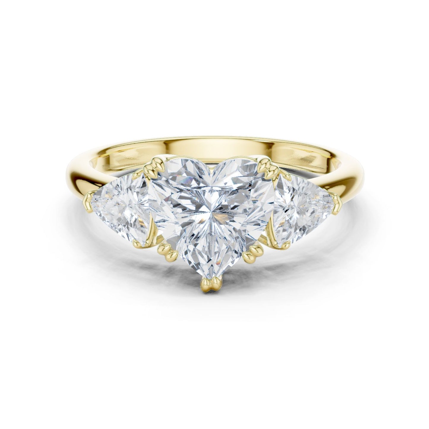 Heart Lab Grown Diamond Three-Stone Engagement Ring