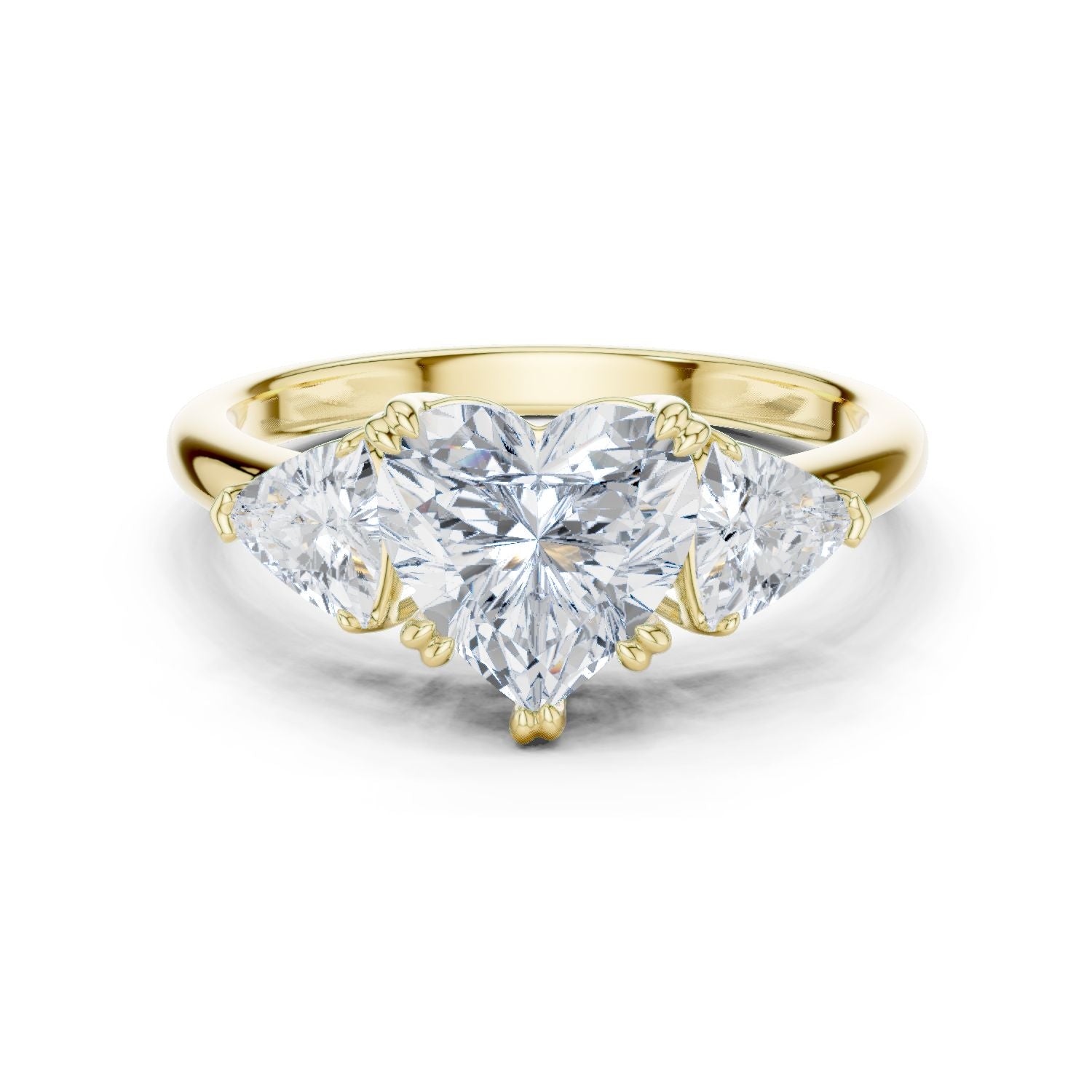 Heart Lab Grown Diamond Three-Stone Engagement Ring