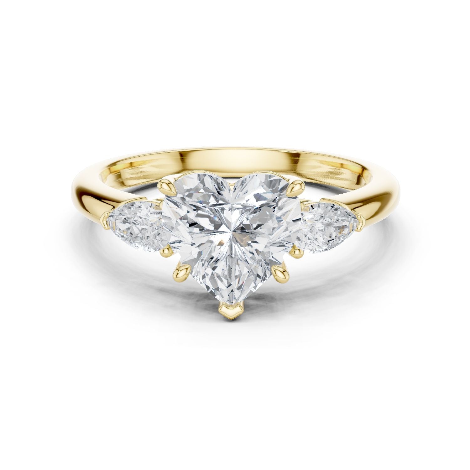 Heart Lab Grown Diamond Three-Stone Engagement Ring