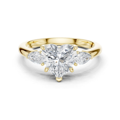 Heart Lab Grown Diamond Three-Stone Engagement Ring
