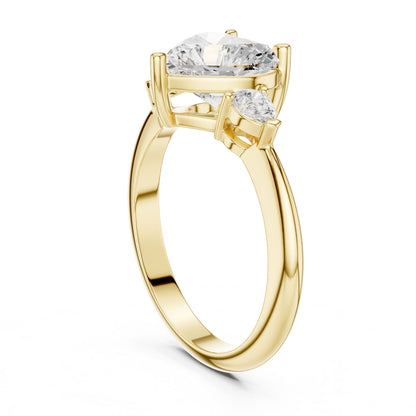Heart Lab Grown Diamond Three-Stone Engagement Ring