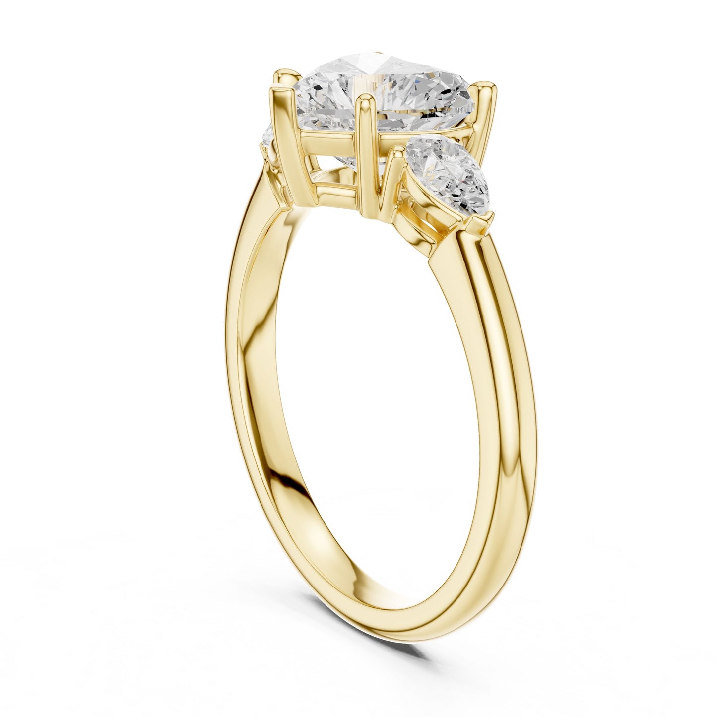 Heart Lab Grown Diamond Three-Stone Engagement Ring