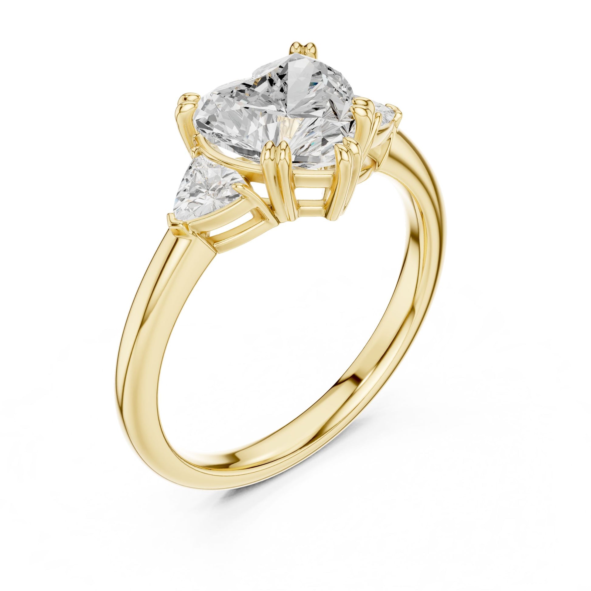 Heart Lab Grown Diamond Three-Stone Engagement Ring