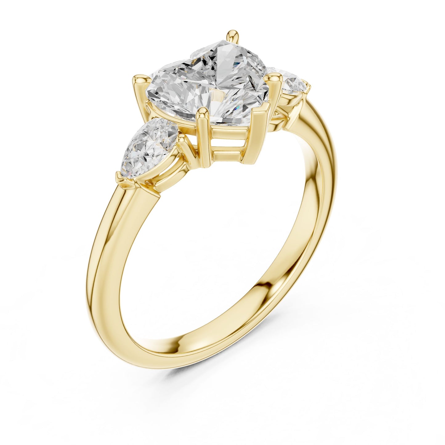 Heart Lab Grown Diamond Three-Stone Engagement Ring