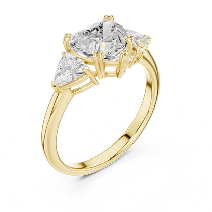 Heart Lab Grown Diamond Three-Stone Engagement Ring