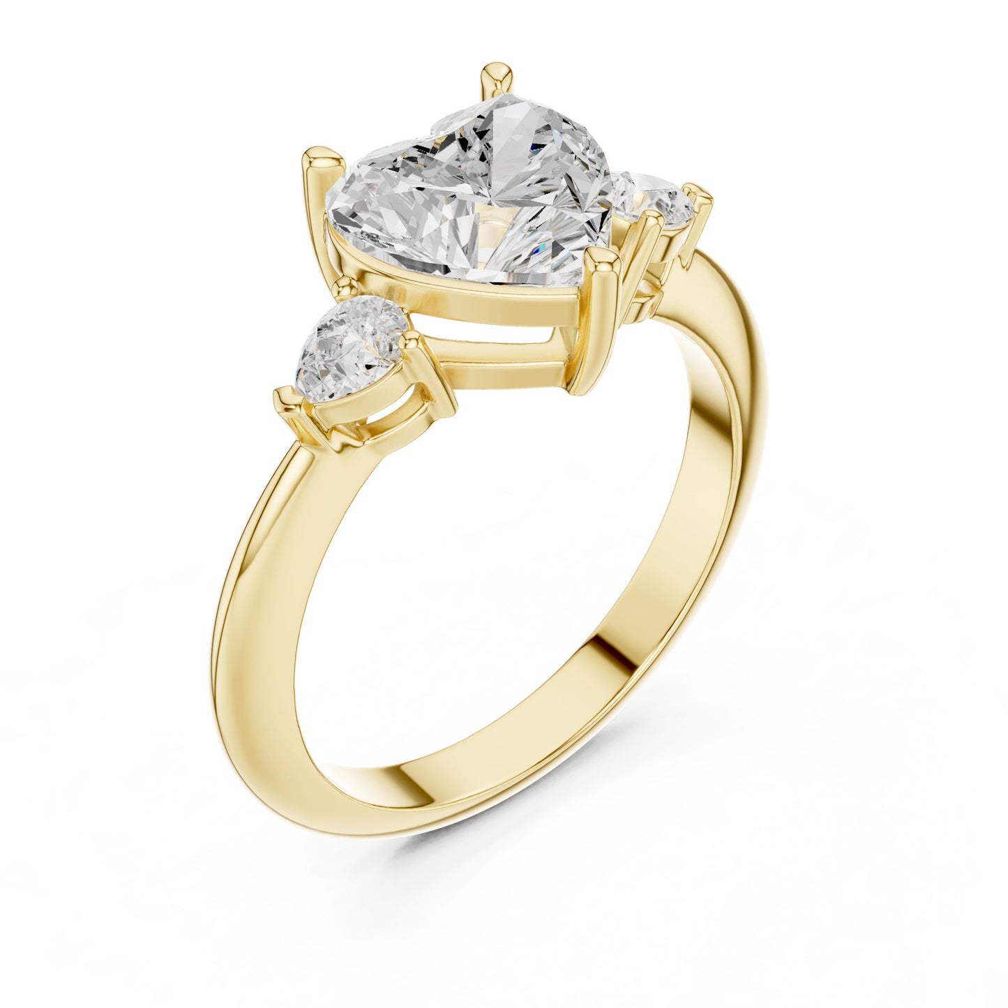Heart Lab Grown Diamond Three-Stone Engagement Ring
