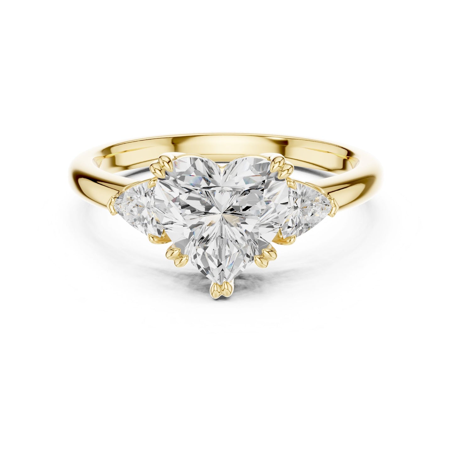 Heart Lab Grown Diamond Three-Stone Engagement Ring