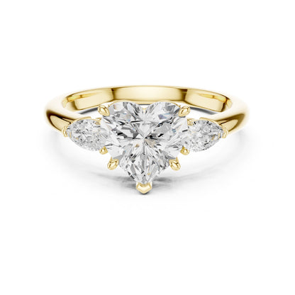 Heart Lab Grown Diamond Three-Stone Engagement Ring