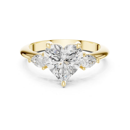 Heart Lab Grown Diamond Three-Stone Engagement Ring